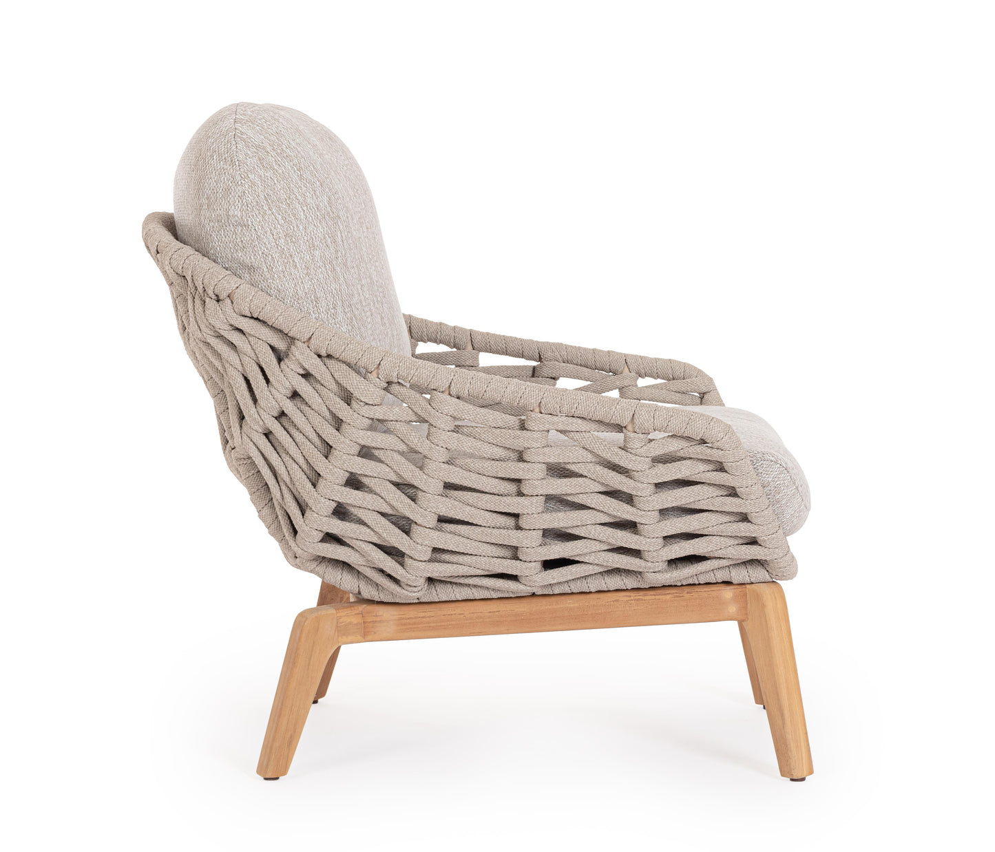 Bizzotto Tamires Beige / Teak Loungesessel
