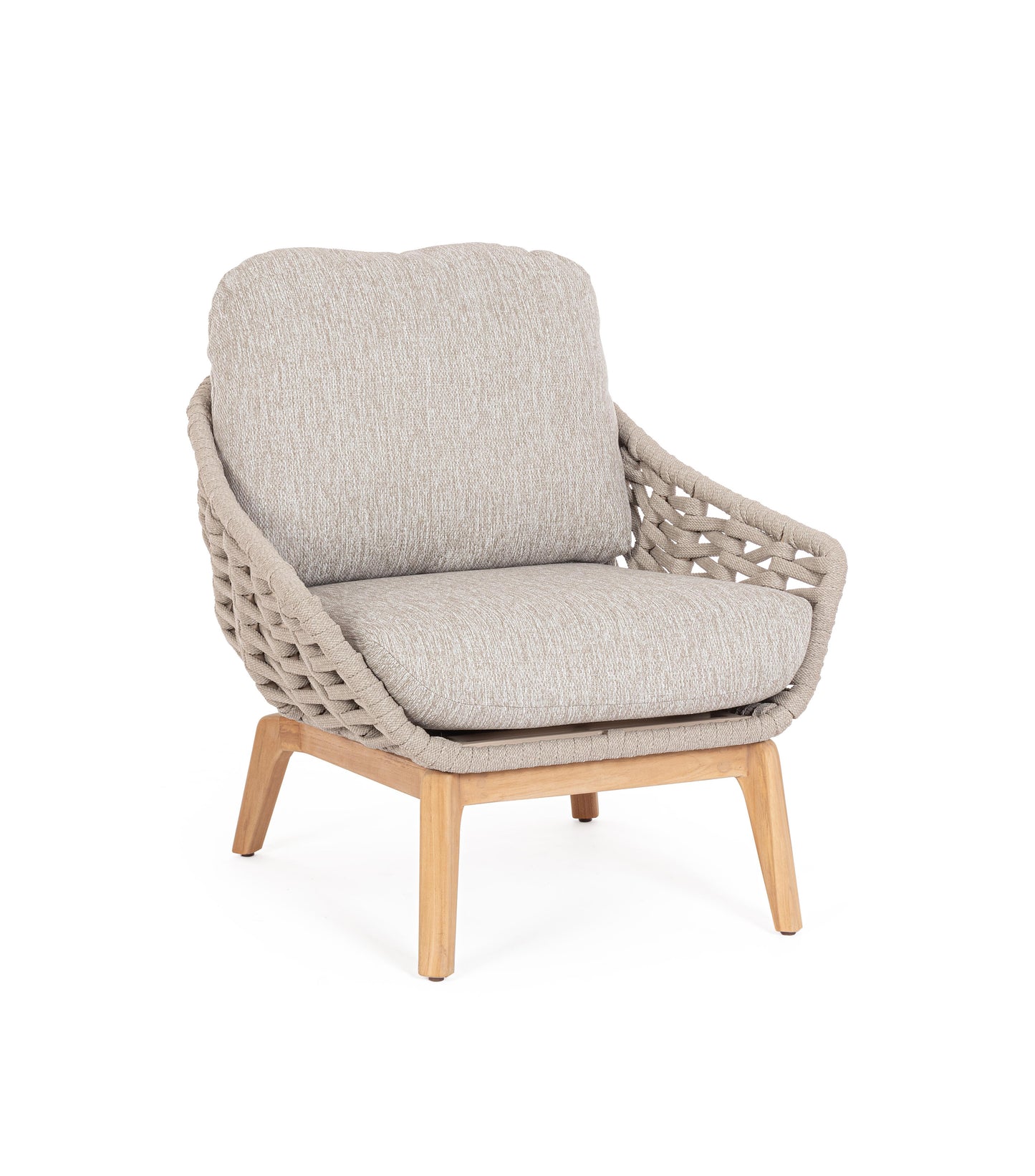 Bizzotto Tamires Beige / Teak Loungesessel