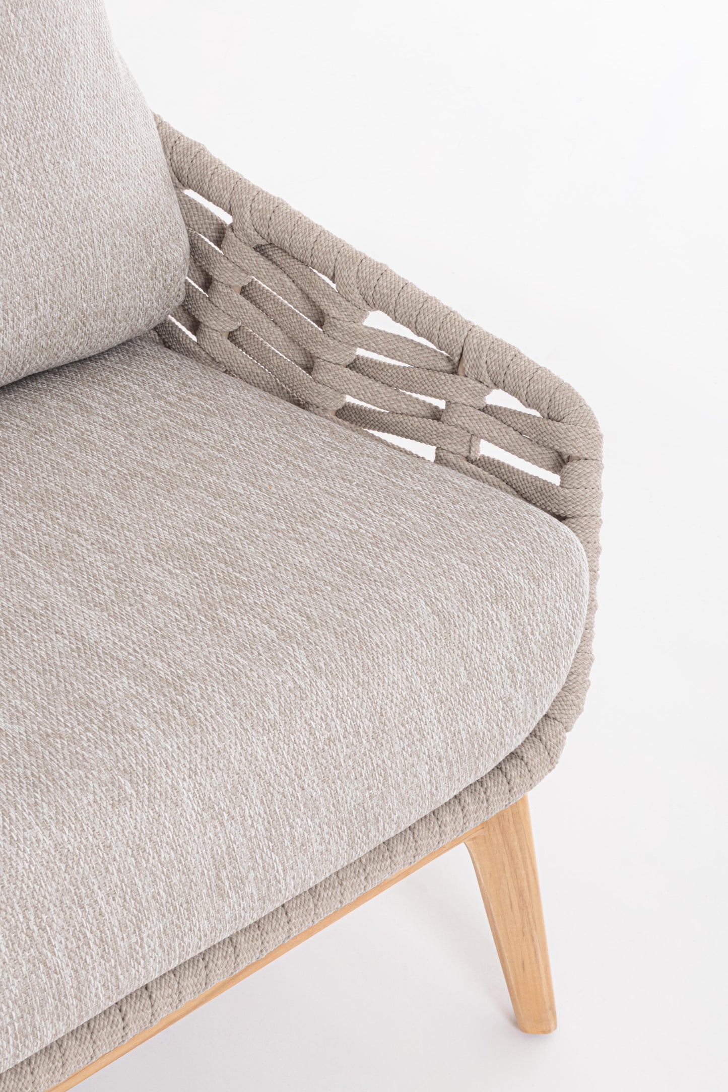 Bizzotto Tamires Beige / Teak Lounge Sofa 2-seater