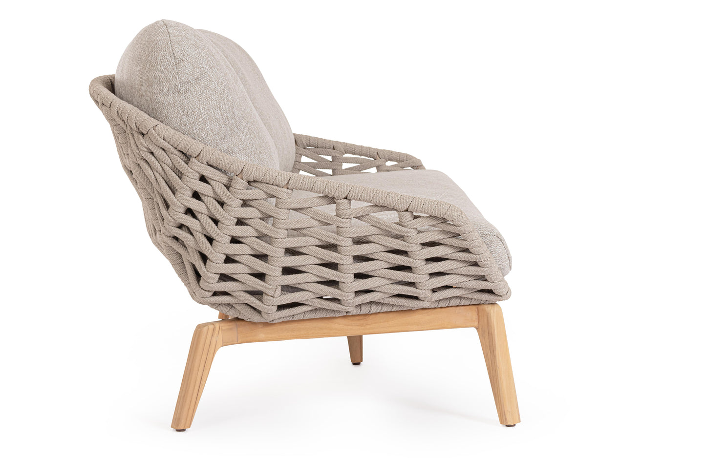Bizzotto Tamires Beige / Teak Lounge Sofa 2-seater
