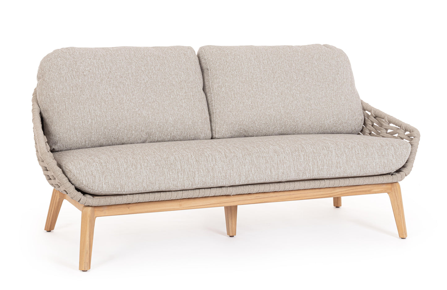 Bizzotto Tamires Beige / Teak Lounge Sofa 2-seater