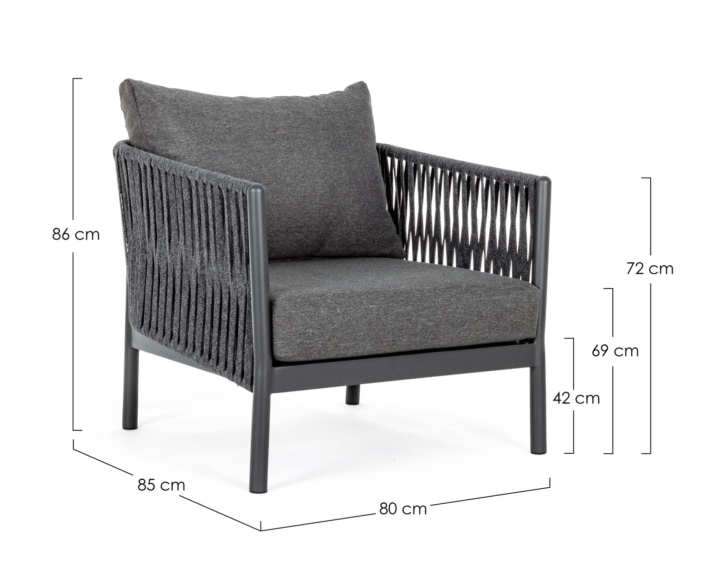 Bizzotto Florencia Loungesessel in Anthrazit