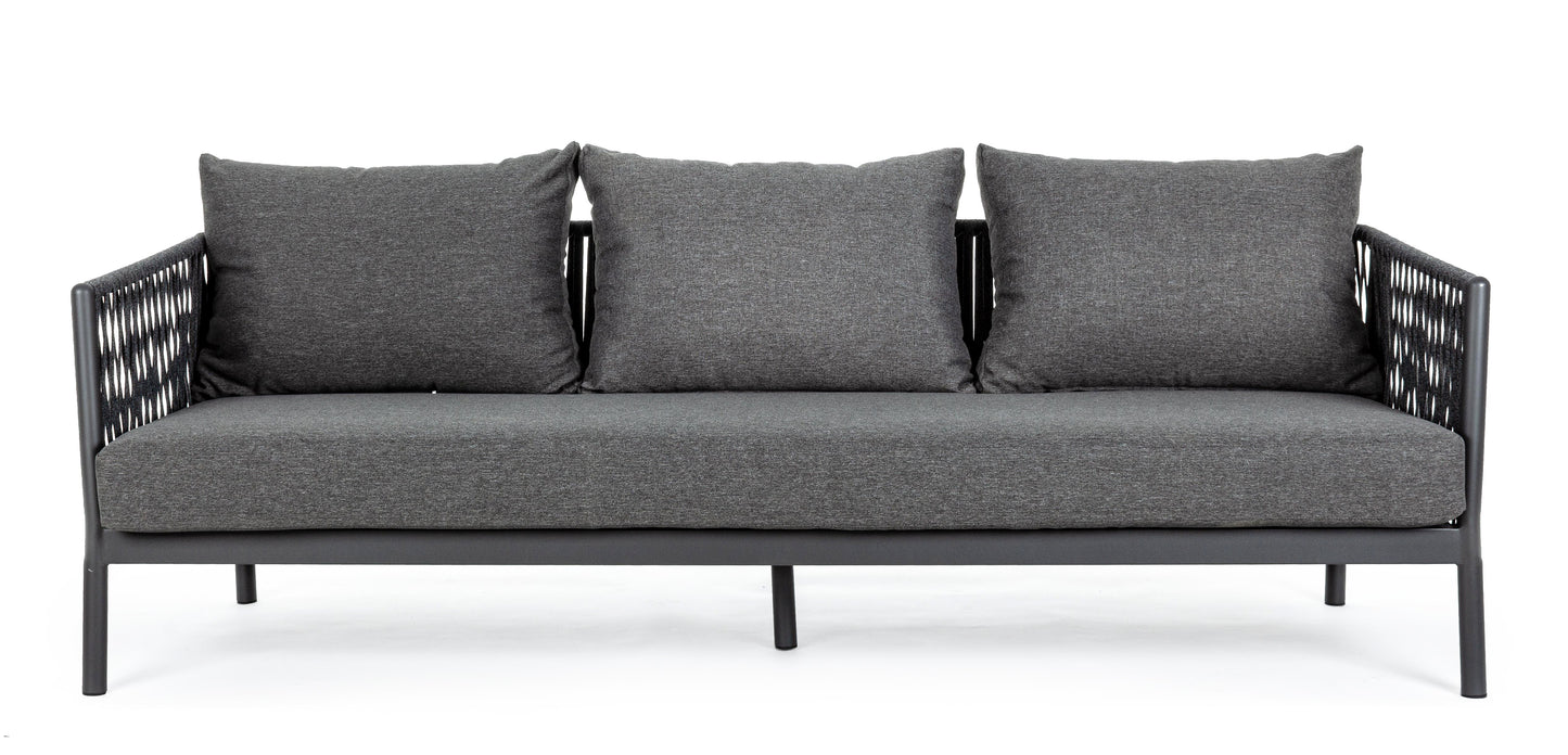 Bizzotto Florencia Anthracite Lounge Sofa 3-seater