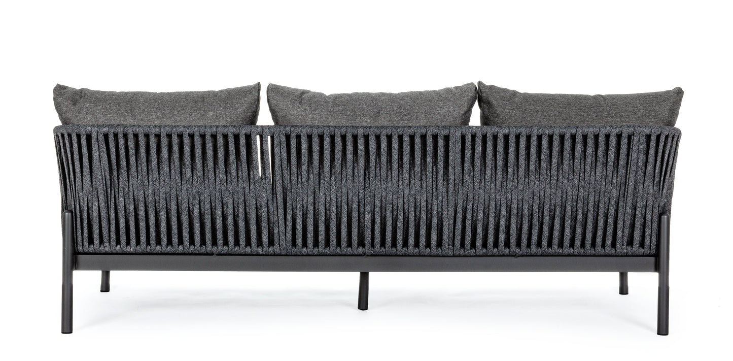 Bizzotto Florencia Anthracite Lounge Sofa 3-seater