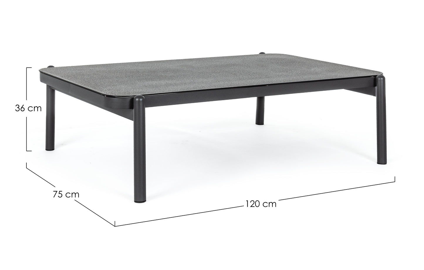 Bizzotto Florencia Anthrazit Lounge Tisch / Couchtisch