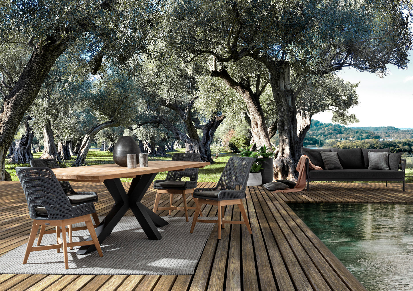 Bizzotto Ramsey Black Garden table 240 x 100 cm