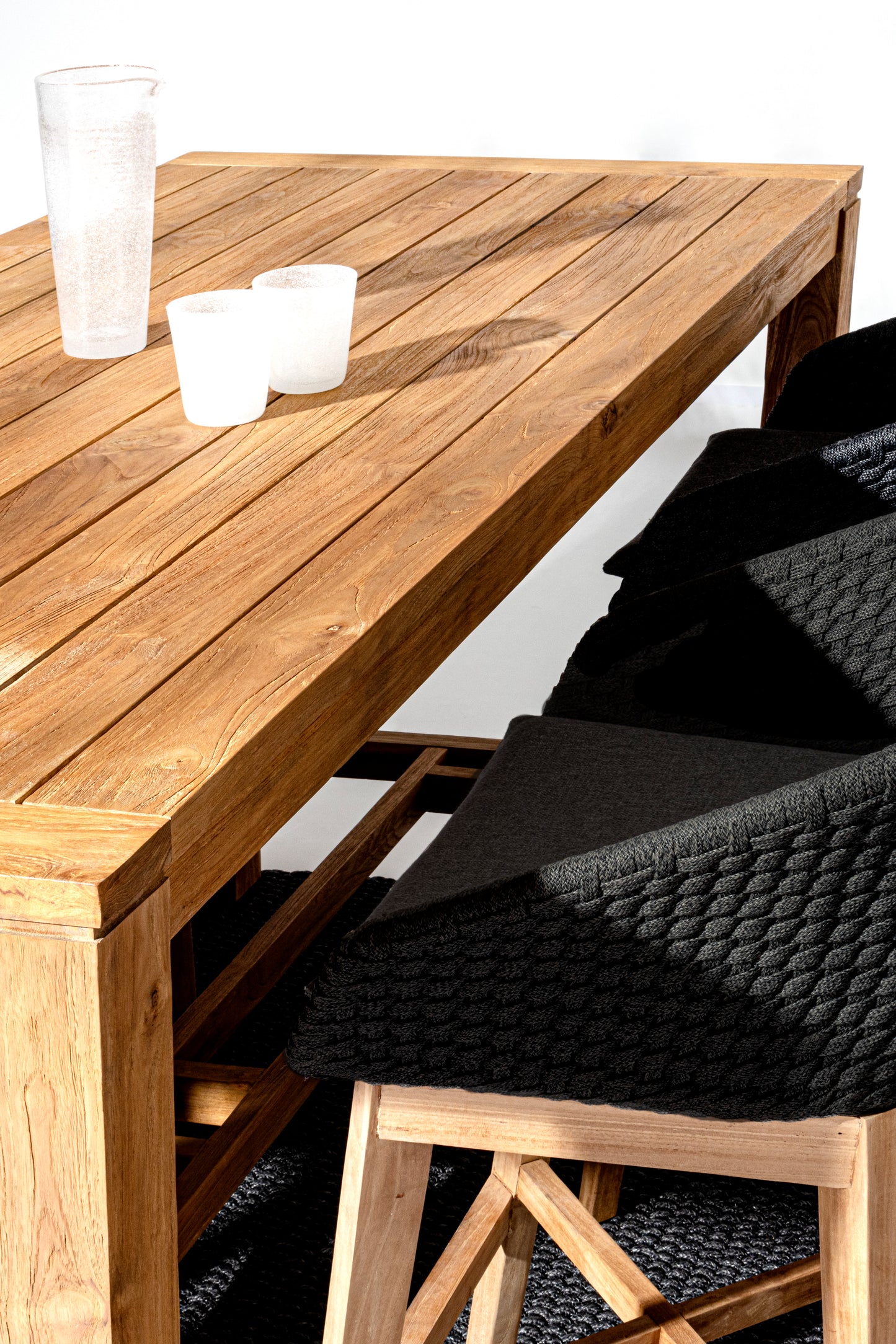 Bizzotto Coachella Anthracite / Teak Bar Stool (incl. cushion)