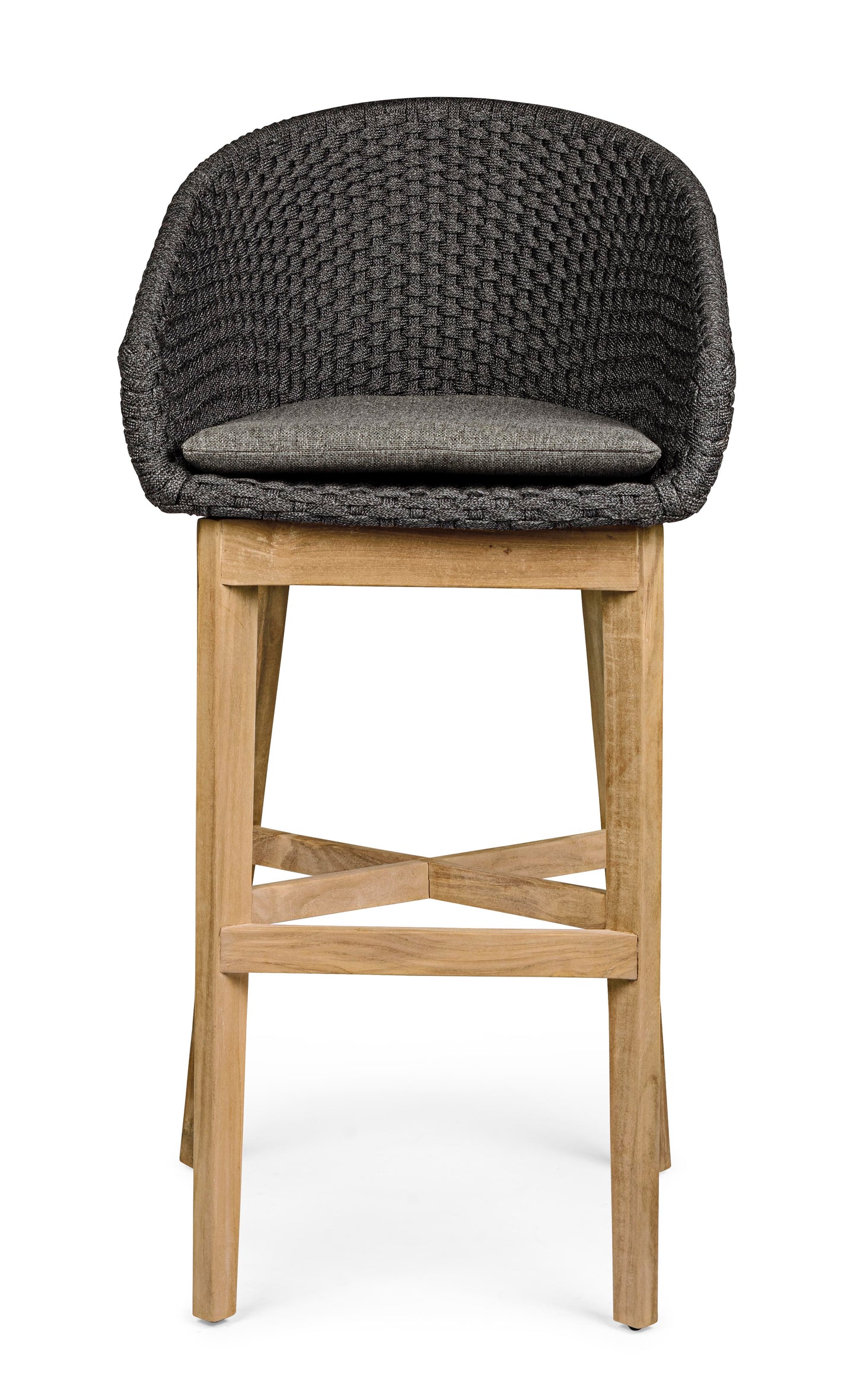 Bizzotto Coachella Anthracite / Teak Bar Stool (incl. cushion)