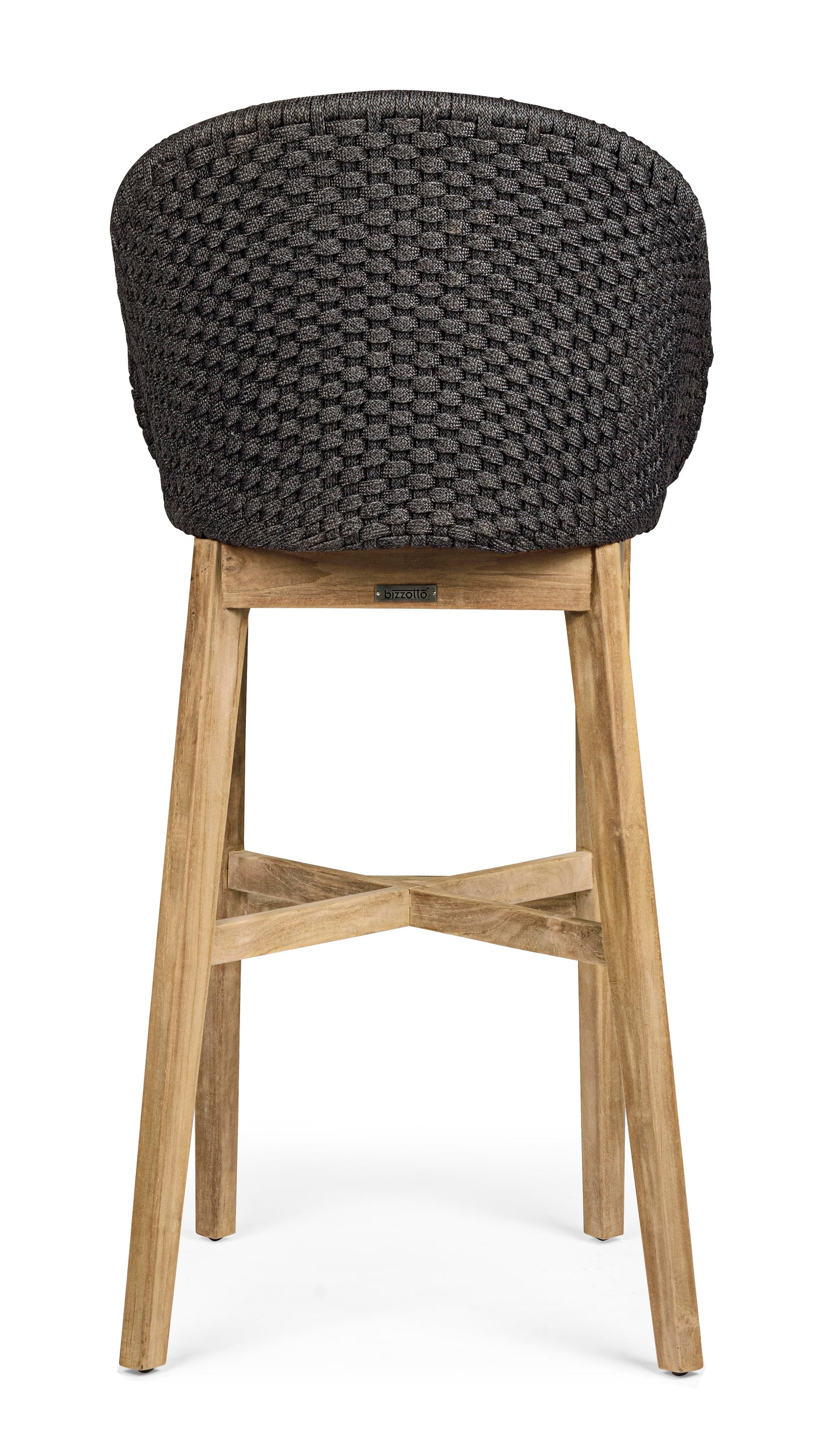 Bizzotto Coachella Anthracite / Teak Bar Stool (incl. cushion)