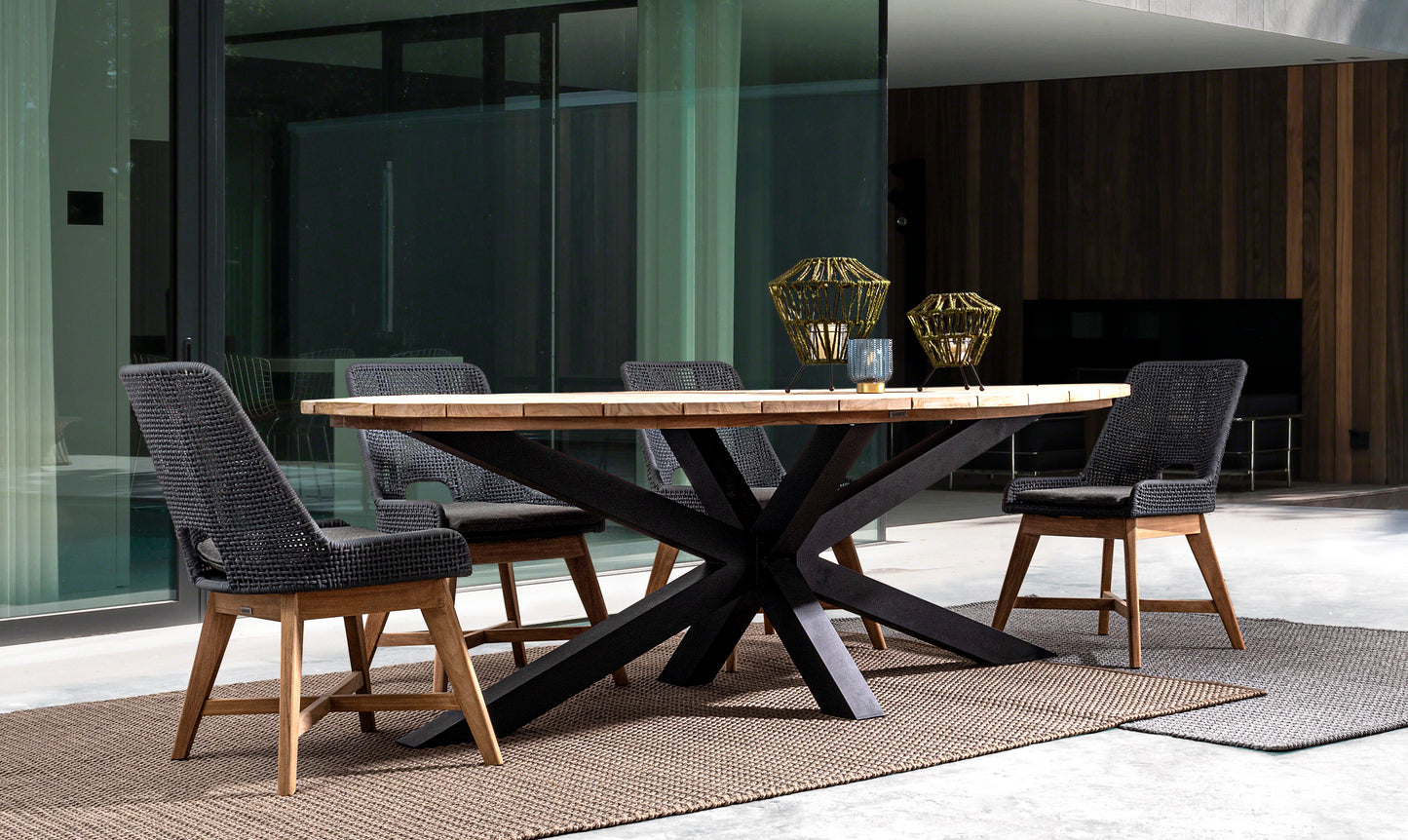 Bizzotto Palmdale Carbon Oval Garden Table 240 x 110 cm