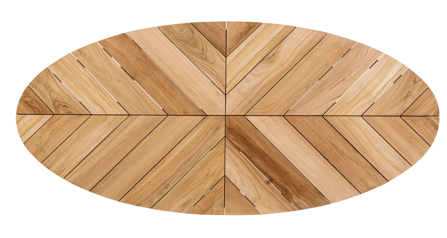 Bizzotto Palmdale Carbon Oval Garden Table 240 x 110 cm