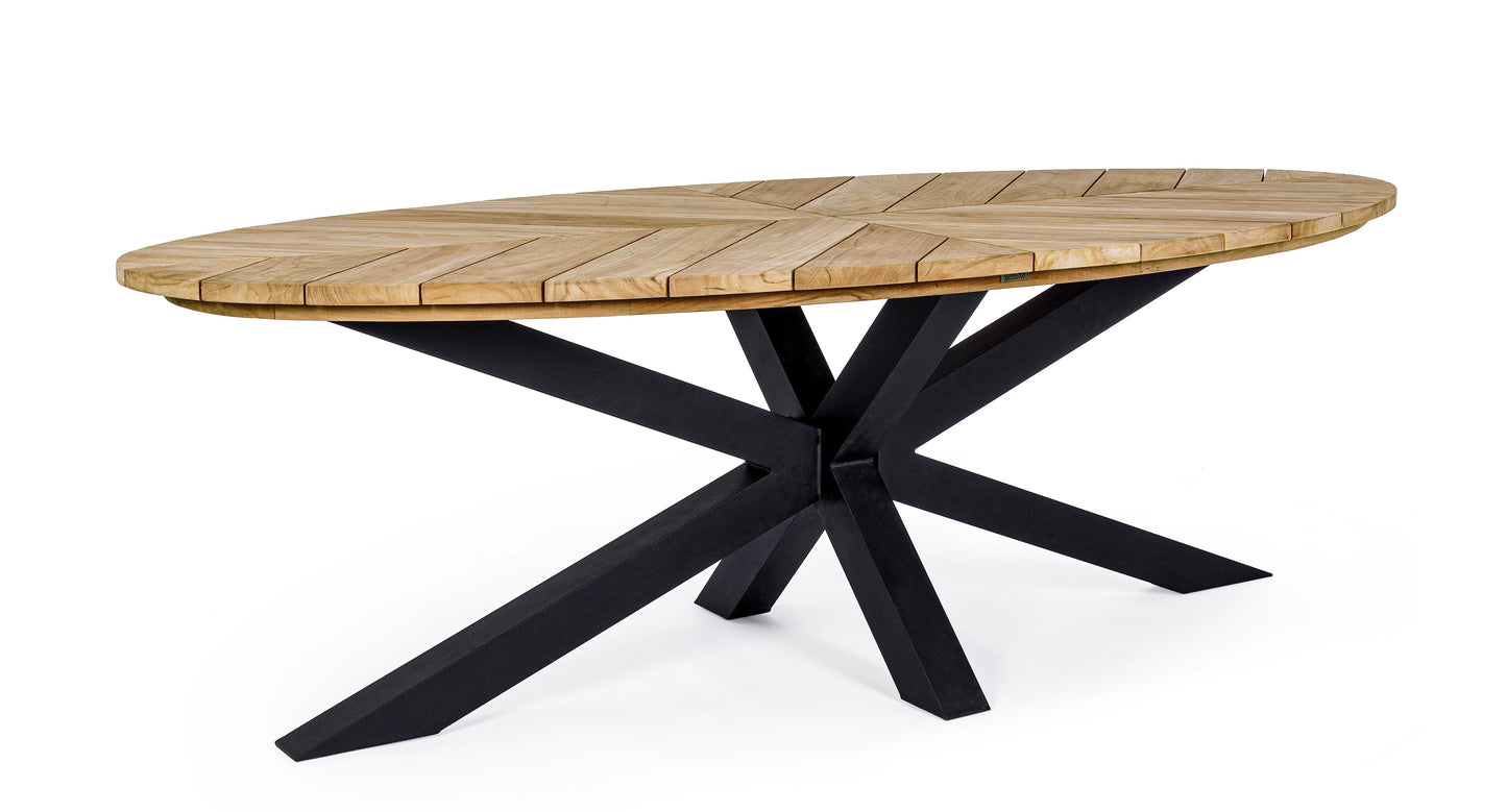 Bizzotto Palmdale Carbon Oval Garden Table 240 x 110 cm