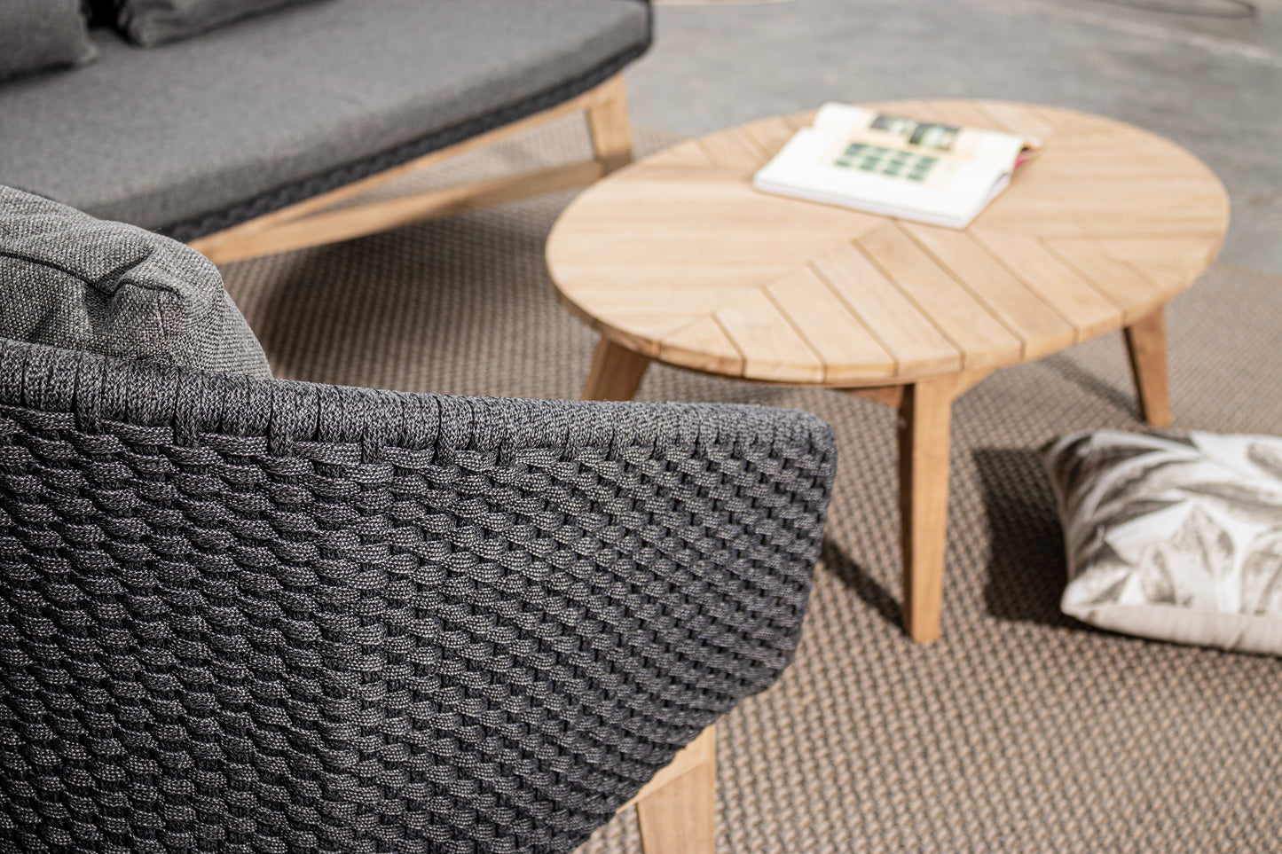 Bizzotto Coachella Anthrazit / Teak Loungesessel
