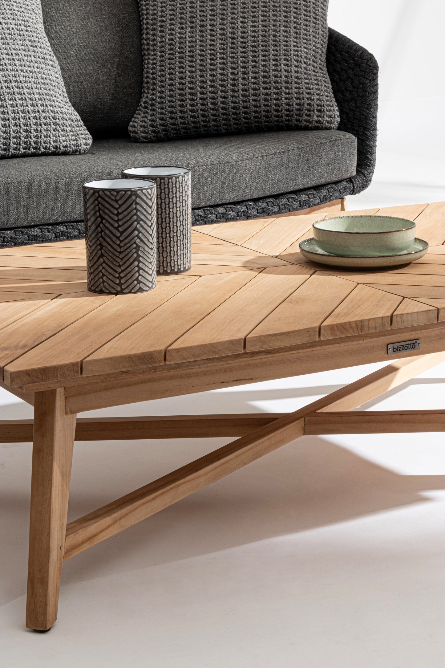 Bizzotto Coachella Anthrazit / Teak Loungesessel