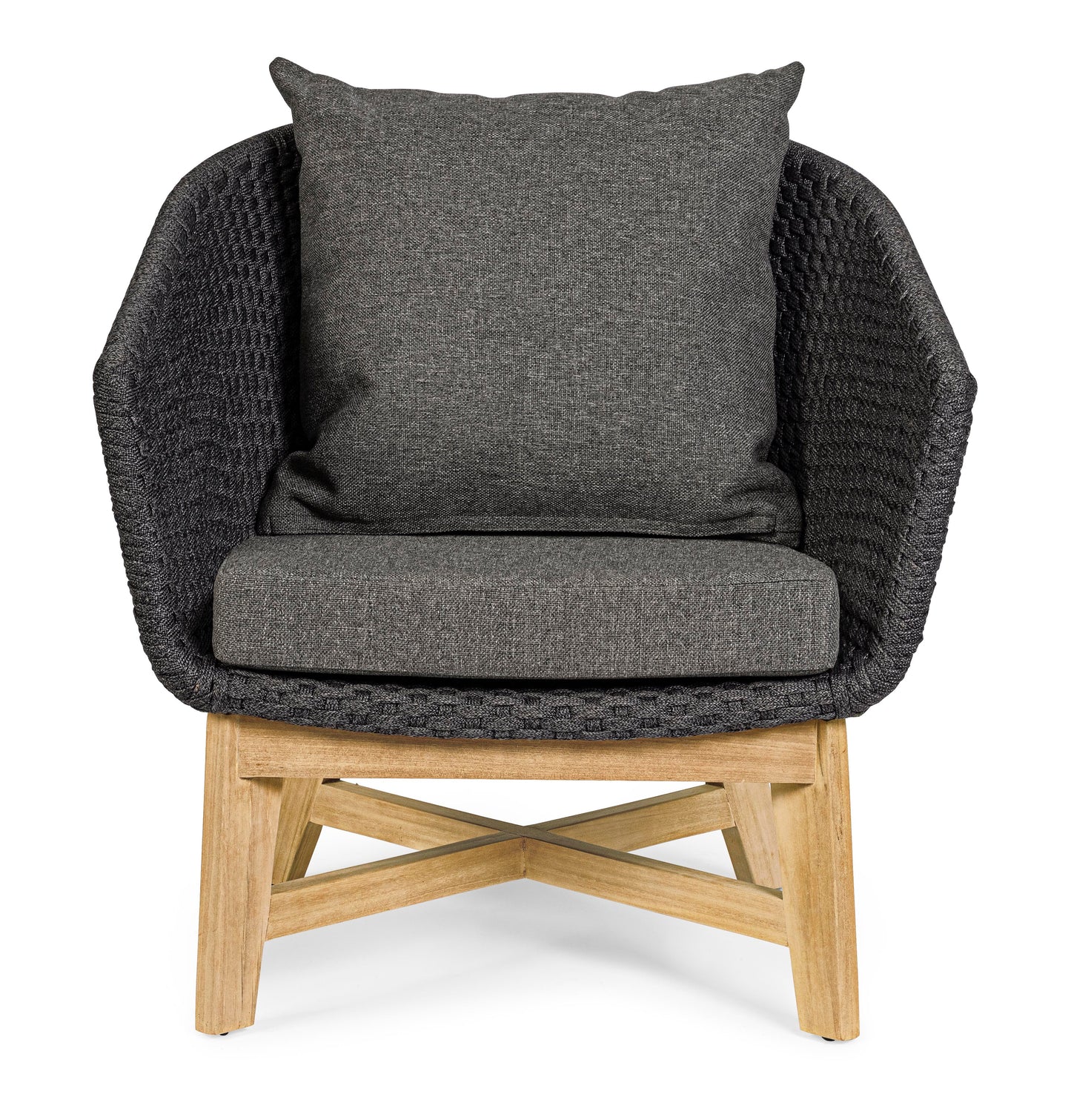 Bizzotto Coachella Anthrazit / Teak Loungesessel