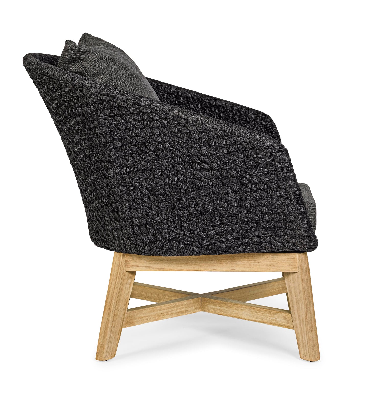 Bizzotto Coachella Anthrazit / Teak Loungesessel