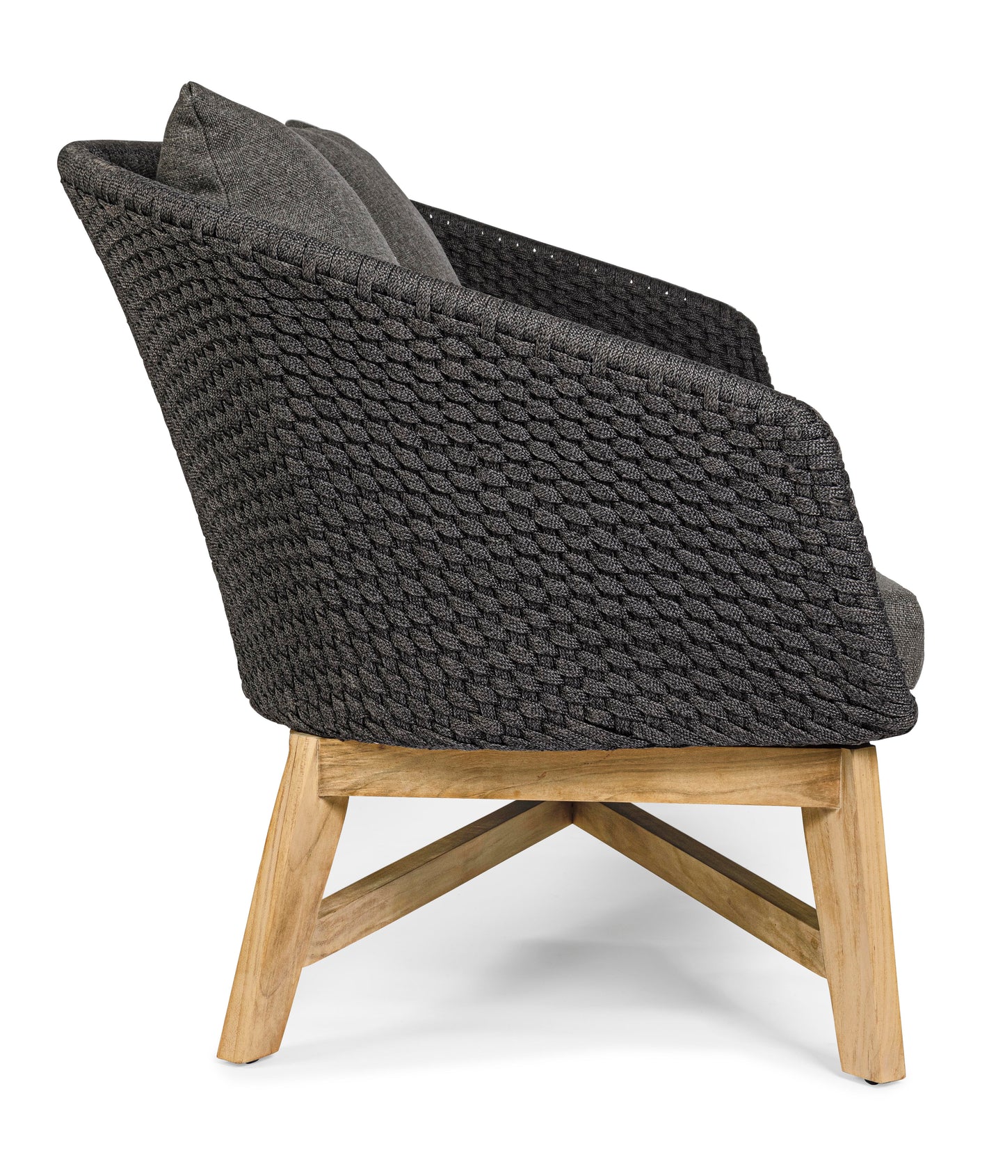 Bizzotto Coachella Anthracite / Teak Lounge Sofa 2-seater