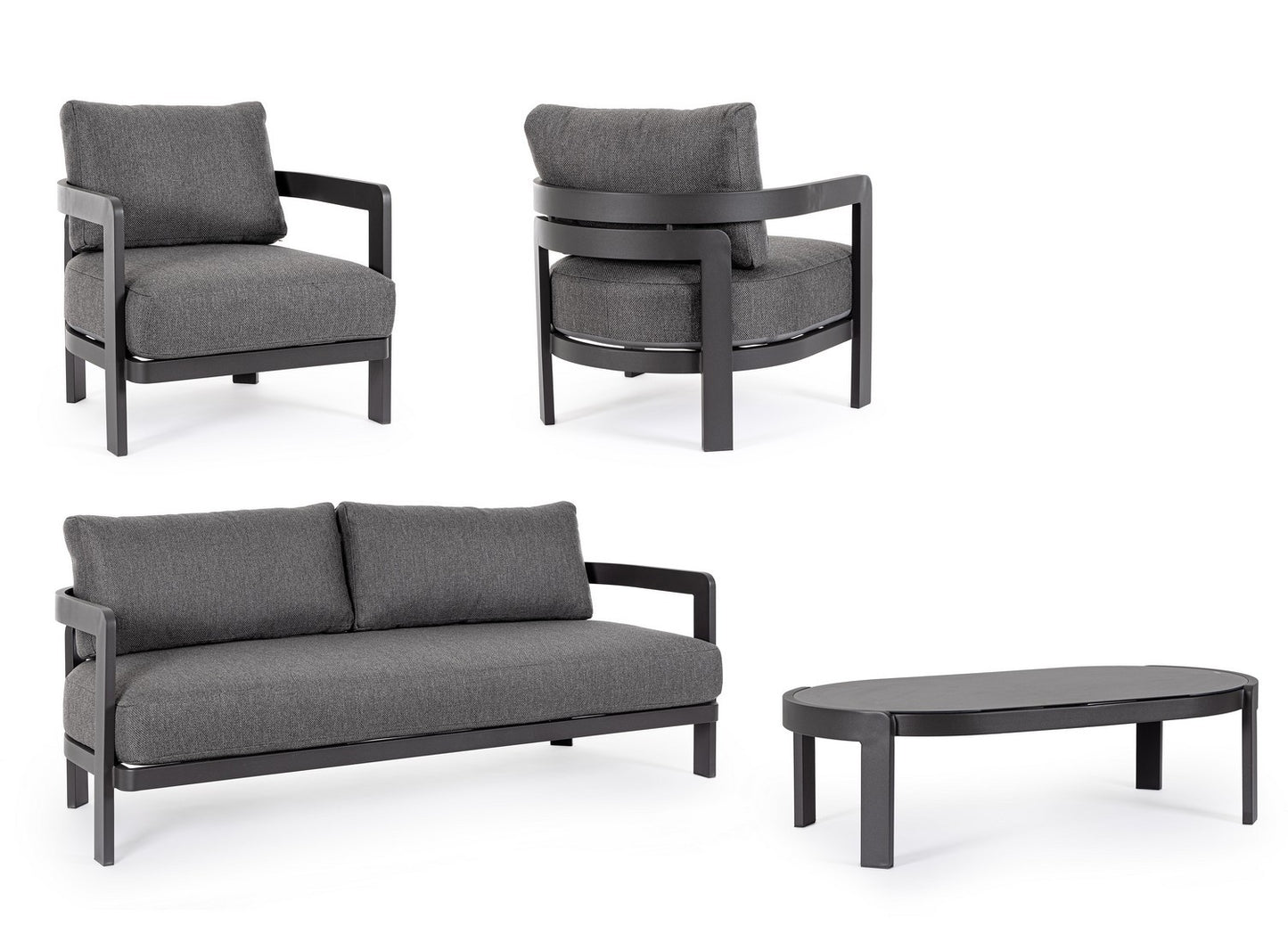 Bizzotto Loungeset Presley 'Anthrazit' 4-teilig