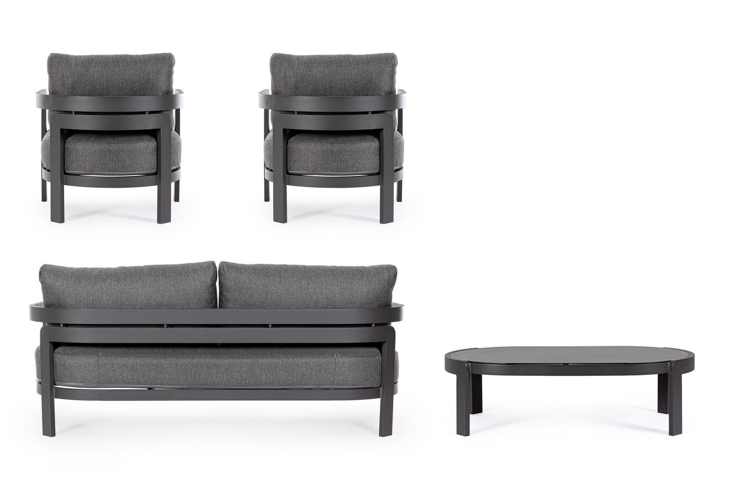 Bizzotto Loungeset Presley 'Anthrazit' 4-teilig