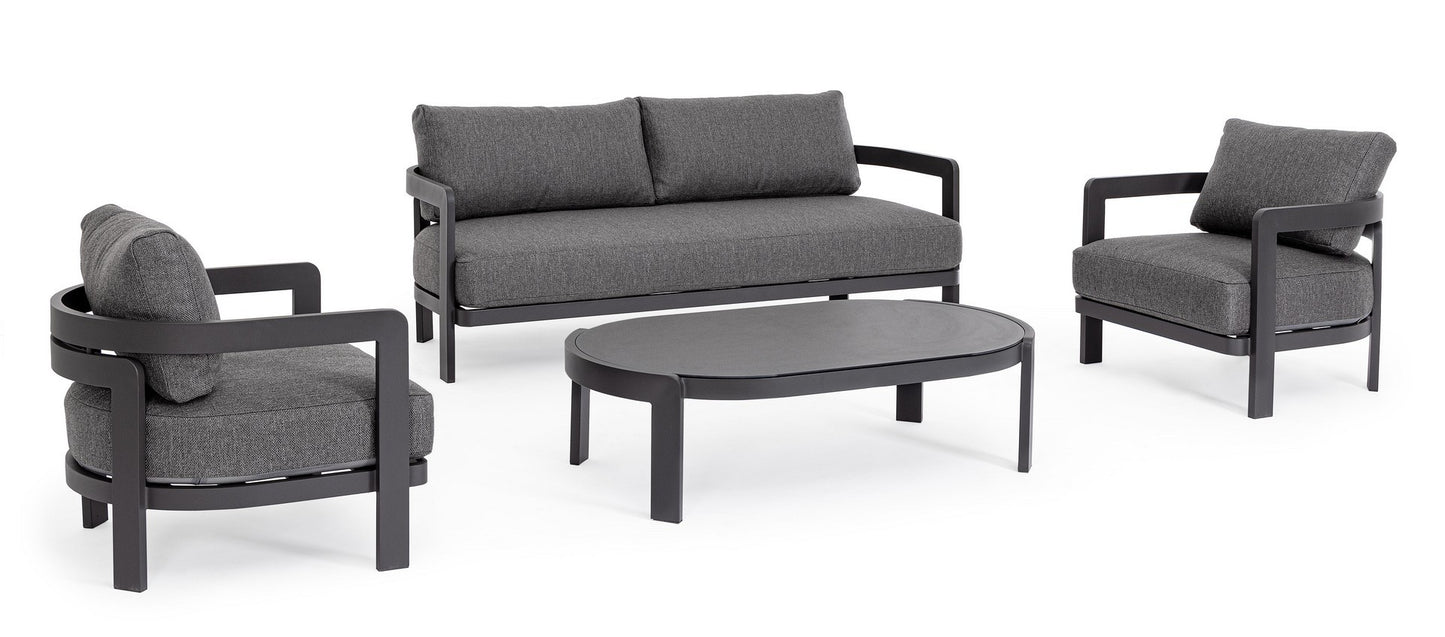 Bizzotto Loungeset Presley 'Anthrazit' 4-teilig