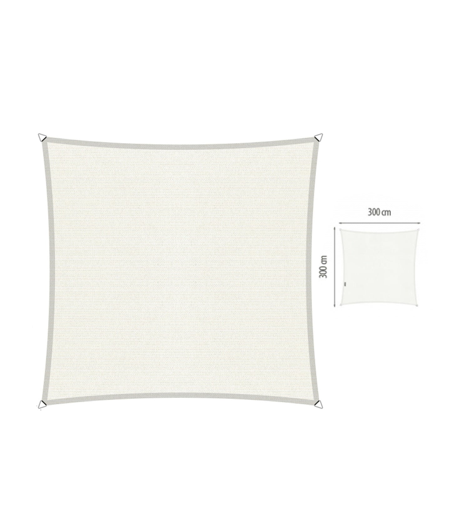 Shadow Comfort Schattentuch Quadrat 3 x 3 Meter Arktisweiß