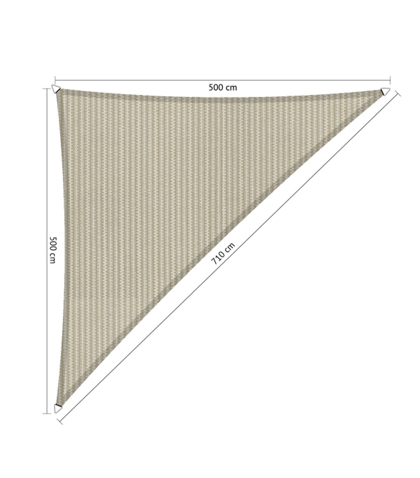 Shadow Comfort Shade Cloth Triangle 5 x 5 x 7.1 meters Sahara Sand