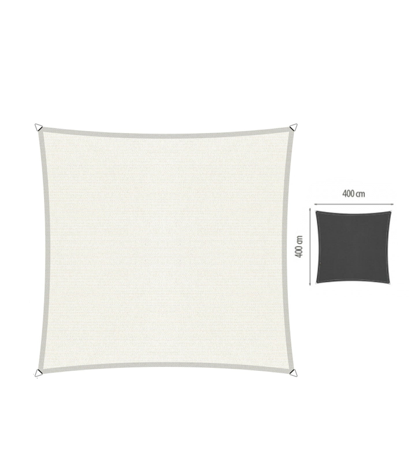 Shadow Comfort Shade Cloth Square 4 x 4 meters Arctic Whitey