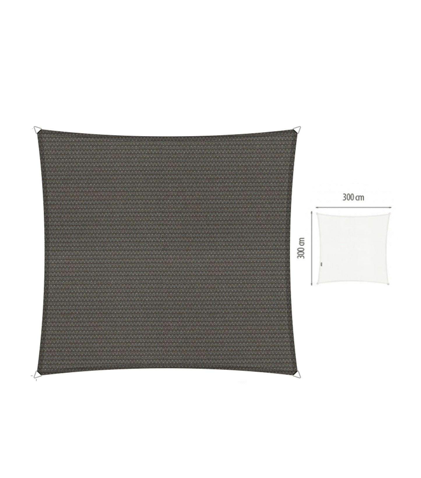 Shadow Comfort Shade Cloth Square 3 x 3 meters Cool Grey