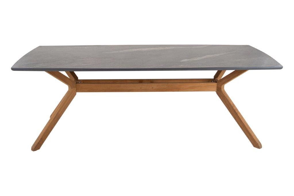 Traditional Teak Carmen Ceramic Garden Table 220 x 102 cm
