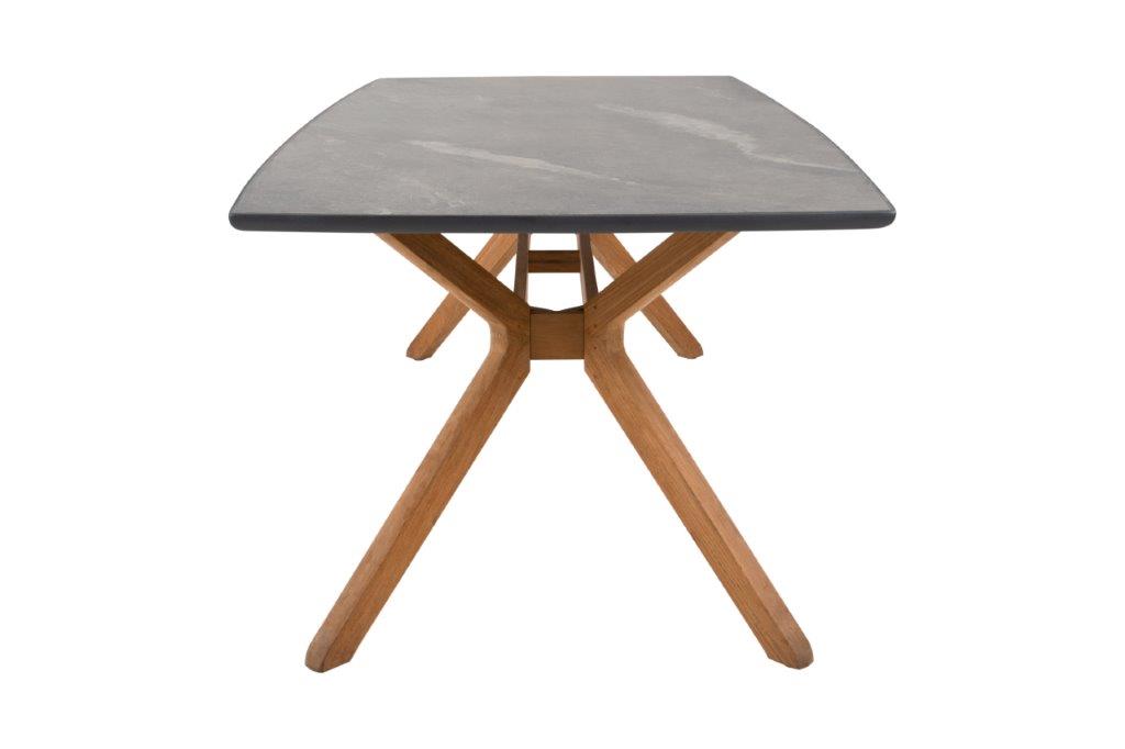 Traditional Teak Carmen Ceramic Garden Table 220 x 102 cm