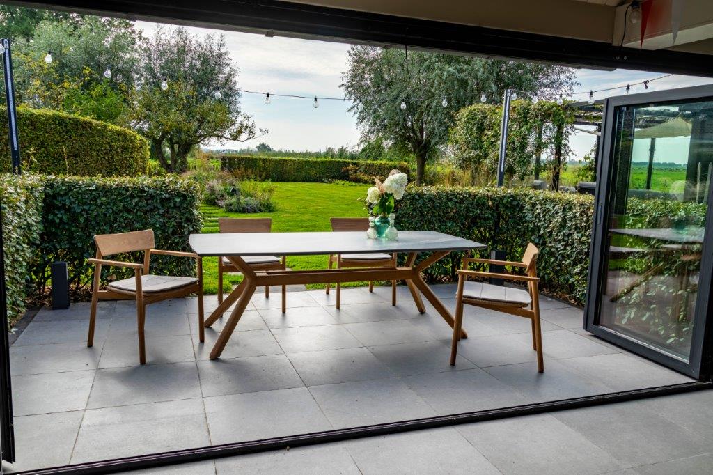 Traditional Teak Carmen Ceramic Garden Table 220 x 102 cm