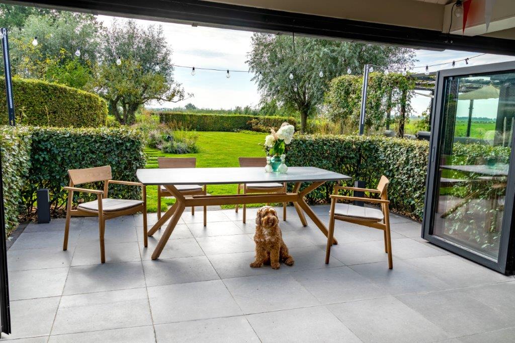 Traditional Teak Carmen Ceramic Garden Table 220 x 102 cm
