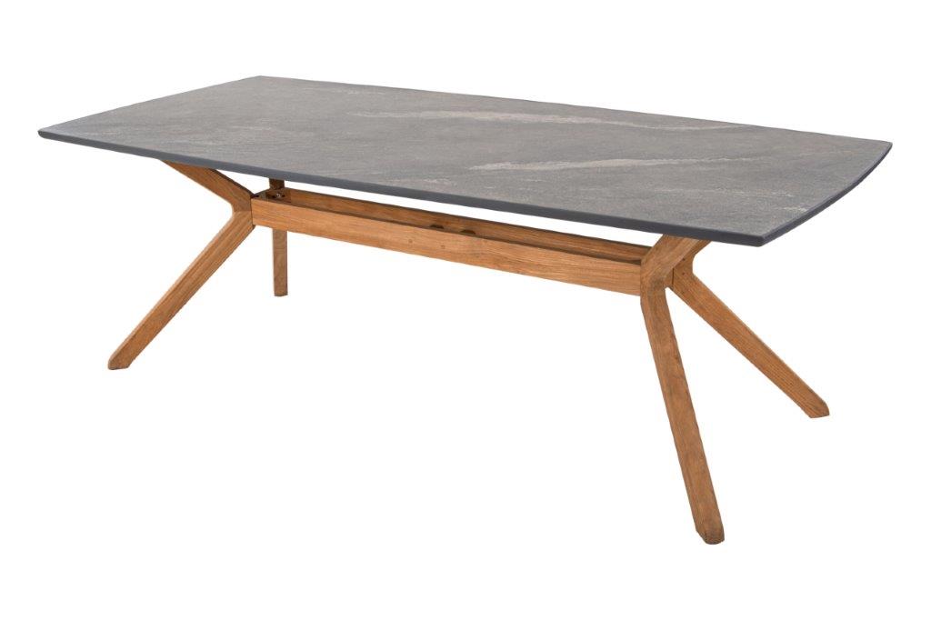 Traditional Teak Carmen Ceramic Garden Table 220 x 102 cm