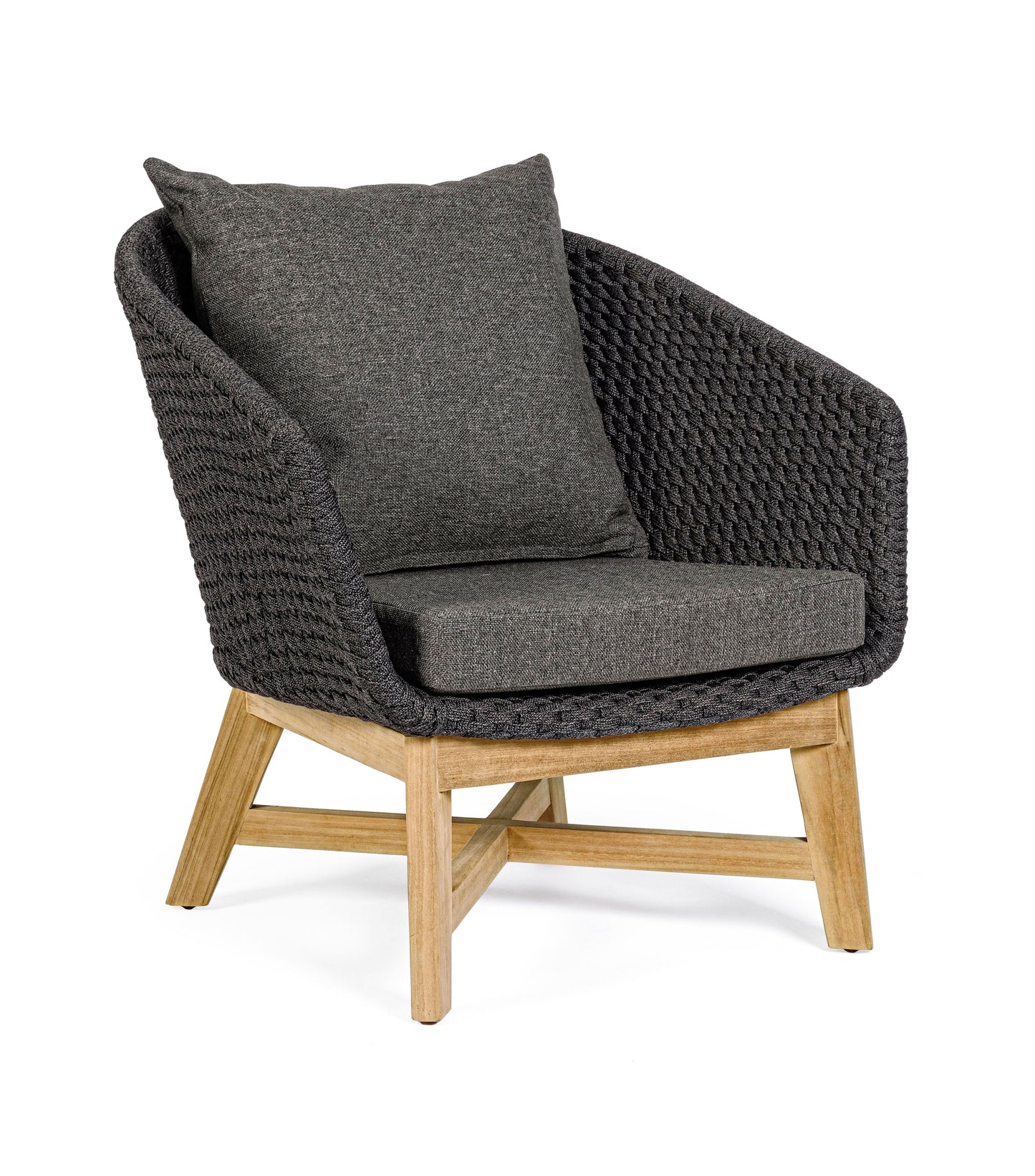 Bizzotto Coachella Anthrazit / Teak Loungesessel
