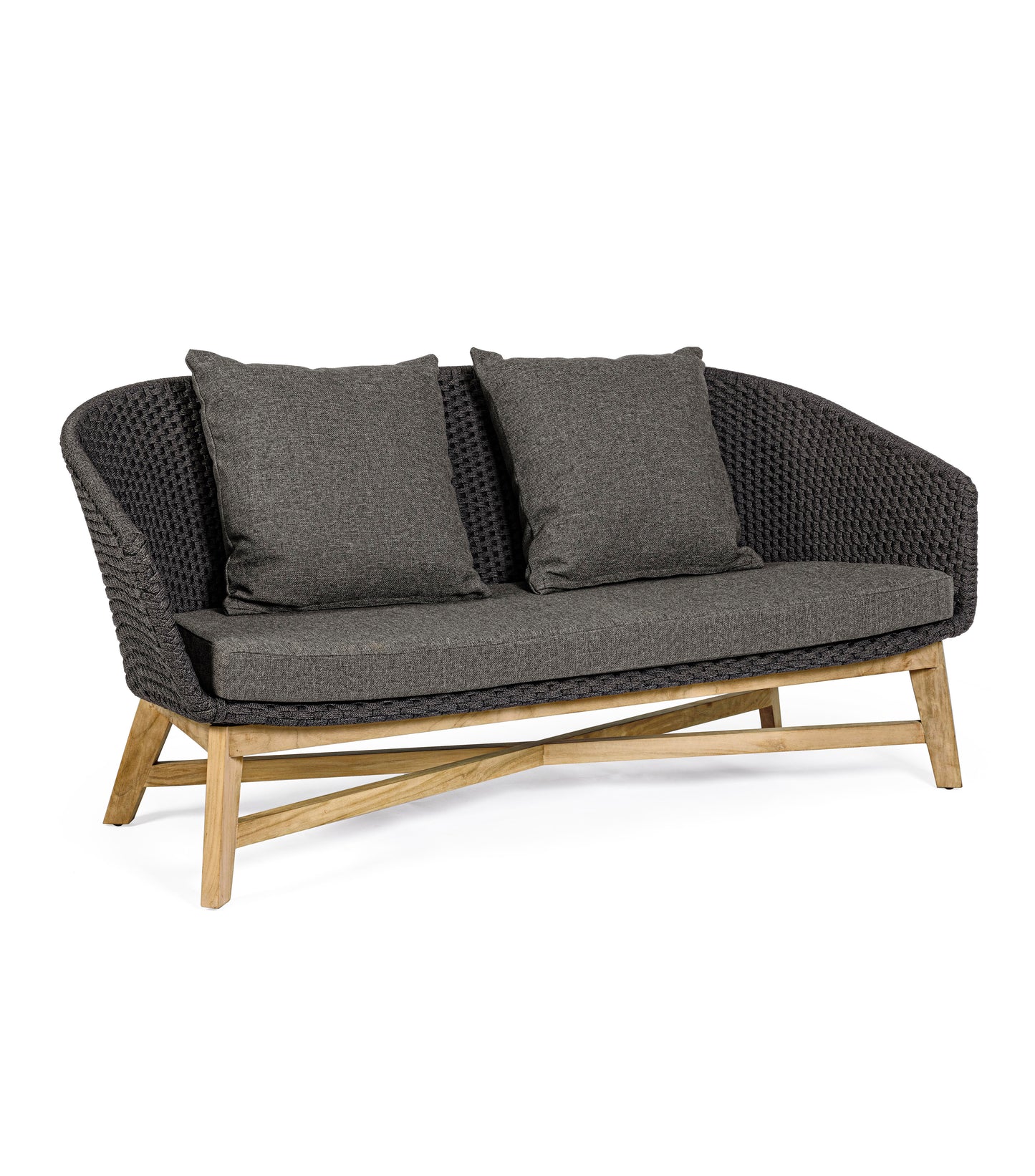 Bizzotto Coachella Anthracite / Teak Lounge Sofa 2-seater