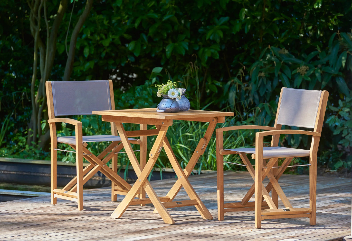 Traditional Teak Kate Taupe Regiestuhl Gartenstuhl