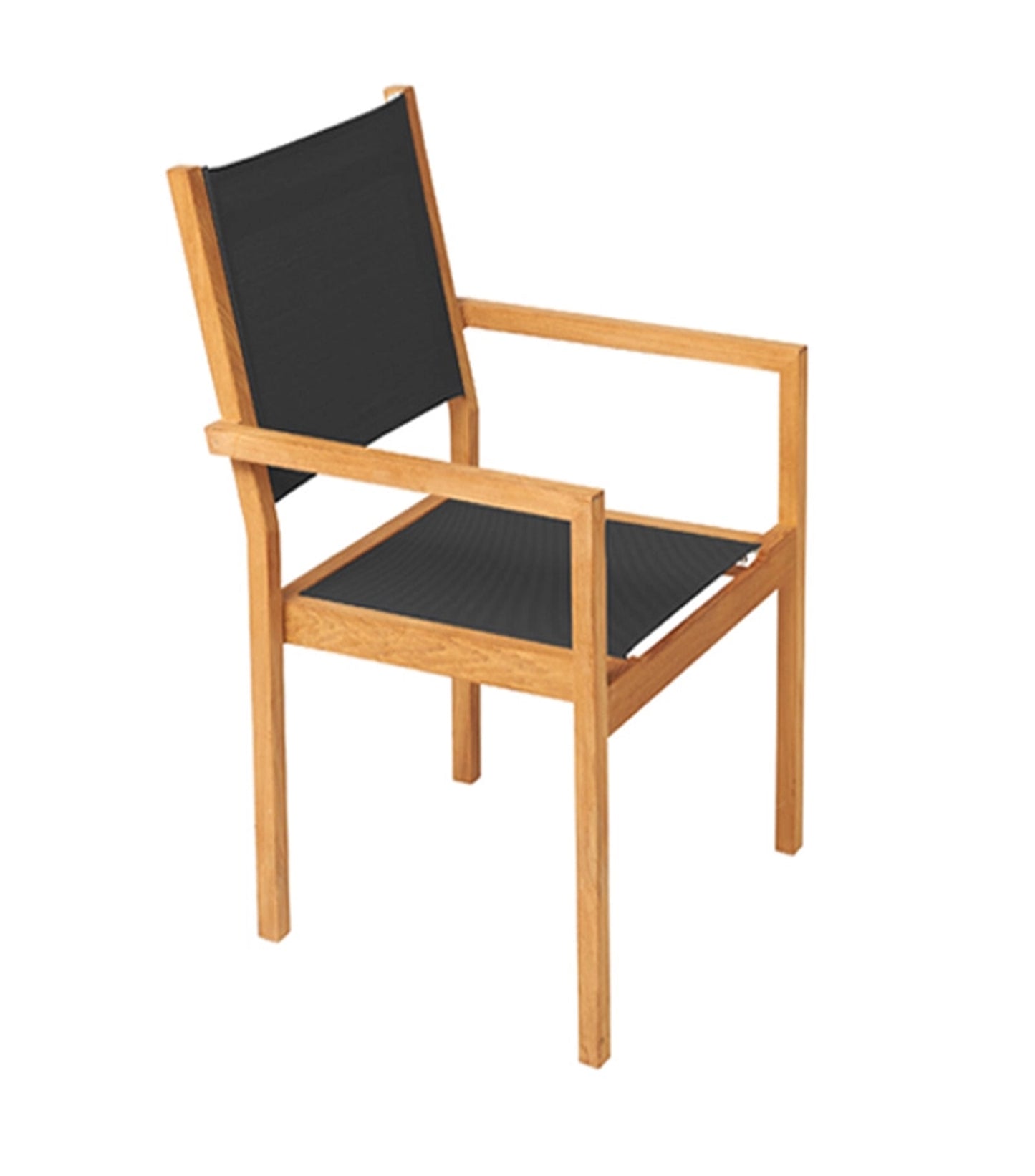 Traditional Teak stapelbarer Gartenstuhl „Kate“ Schwarz