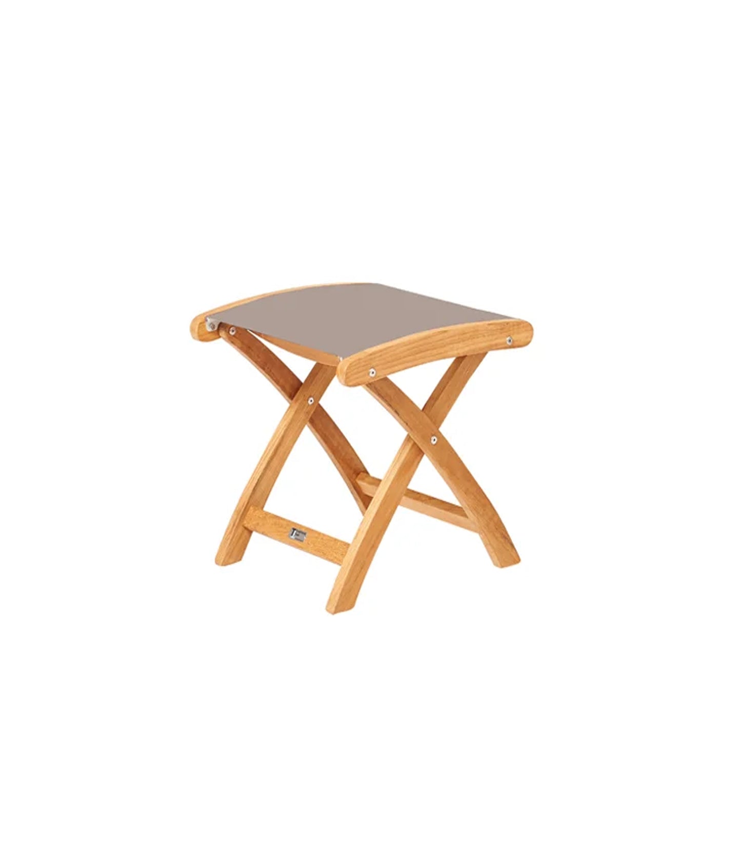 Traditional Teak Fußhocker „Kate“ aus Teakholz Taupe