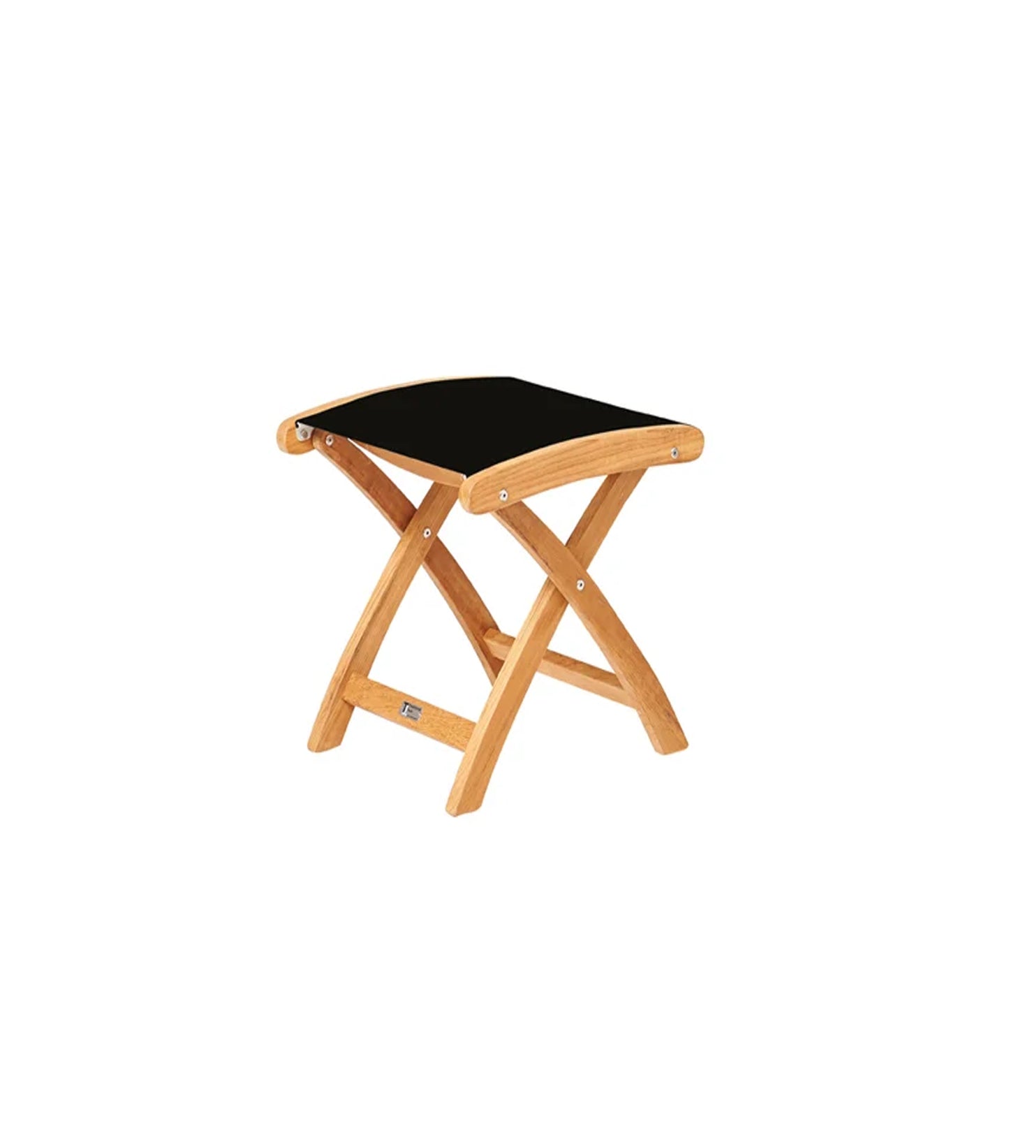 Traditional Teak schwarzer Fußhocker „Kate“ aus Teakholz