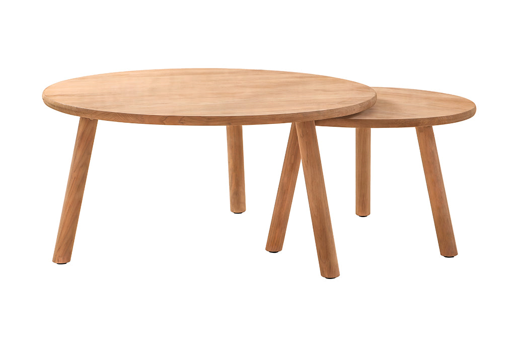 Traditioneller Couchtisch Marcella aus Teakholz Ø90 cm