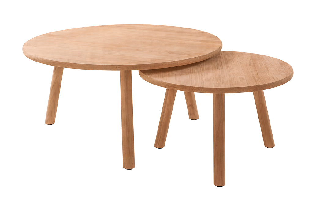 Traditioneller Couchtisch Marcella aus Teakholz Ø90 cm