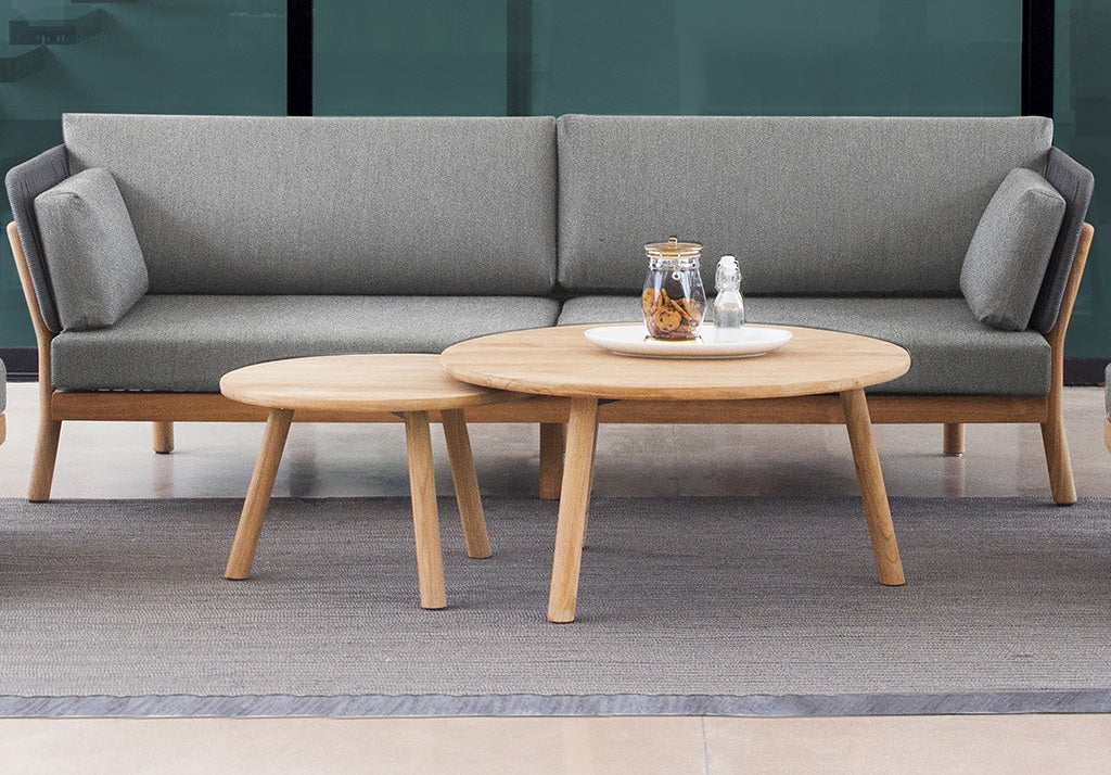 Traditioneller Couchtisch Marcella aus Teakholz Ø90 cm