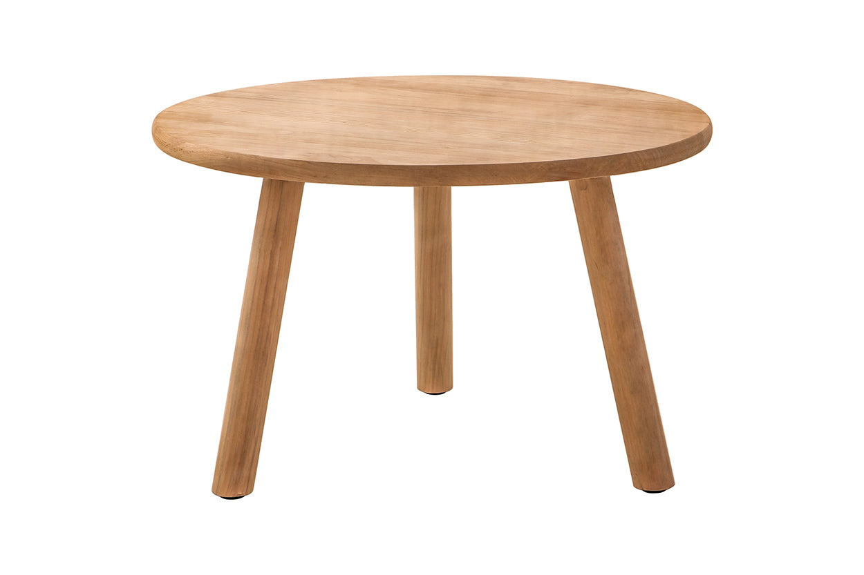 Traditioneller Couchtisch Marcella aus Teakholz Ø63 cm