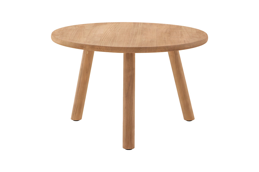 Traditioneller Couchtisch Marcella aus Teakholz Ø63 cm