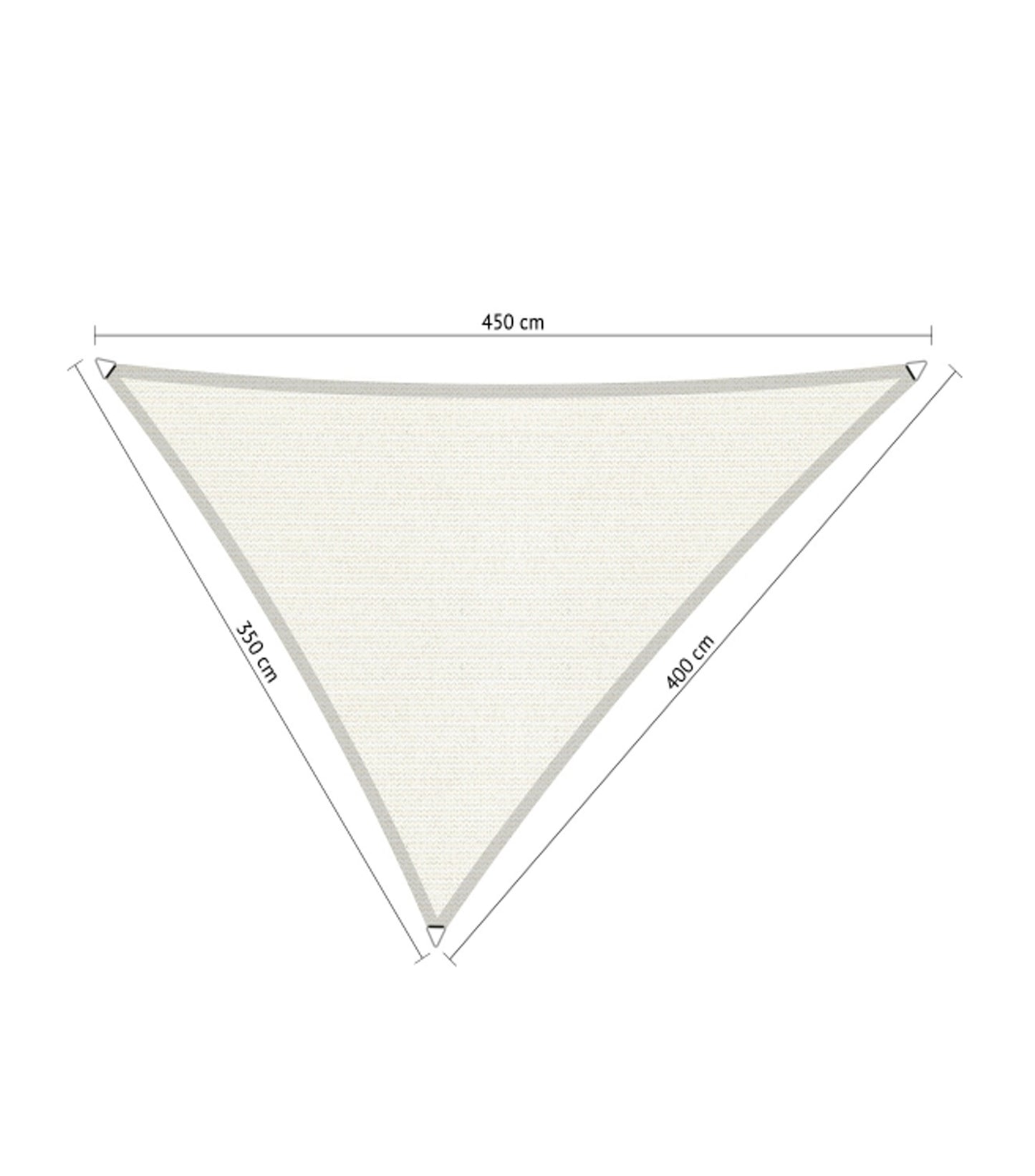 Shadow Comfort Shade Cloth Triangle 3.5 x 4 x 4.5 meters Arctic White