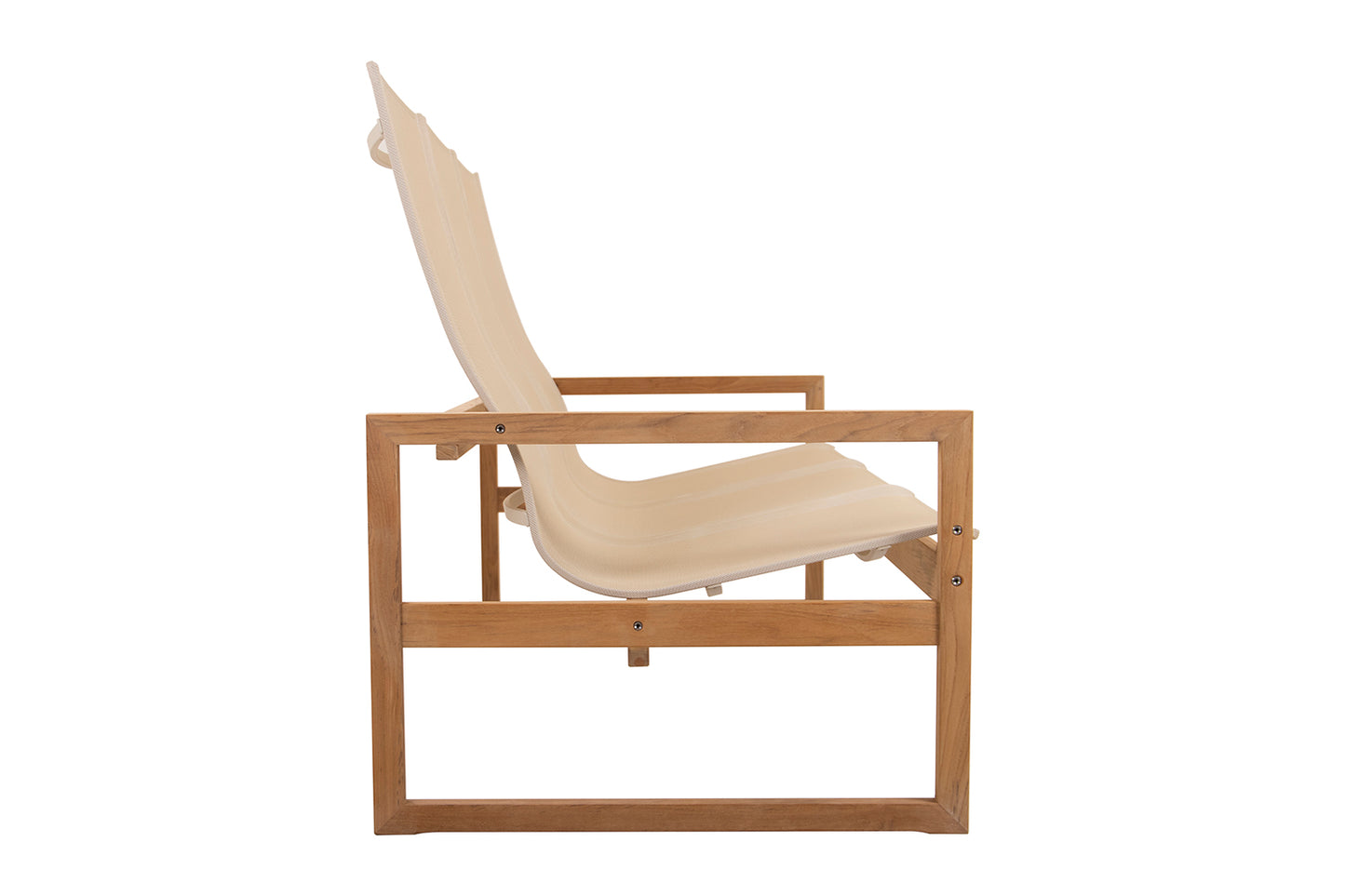 Traditional Teak Sofia Linen Lounge Sofa 3-seater