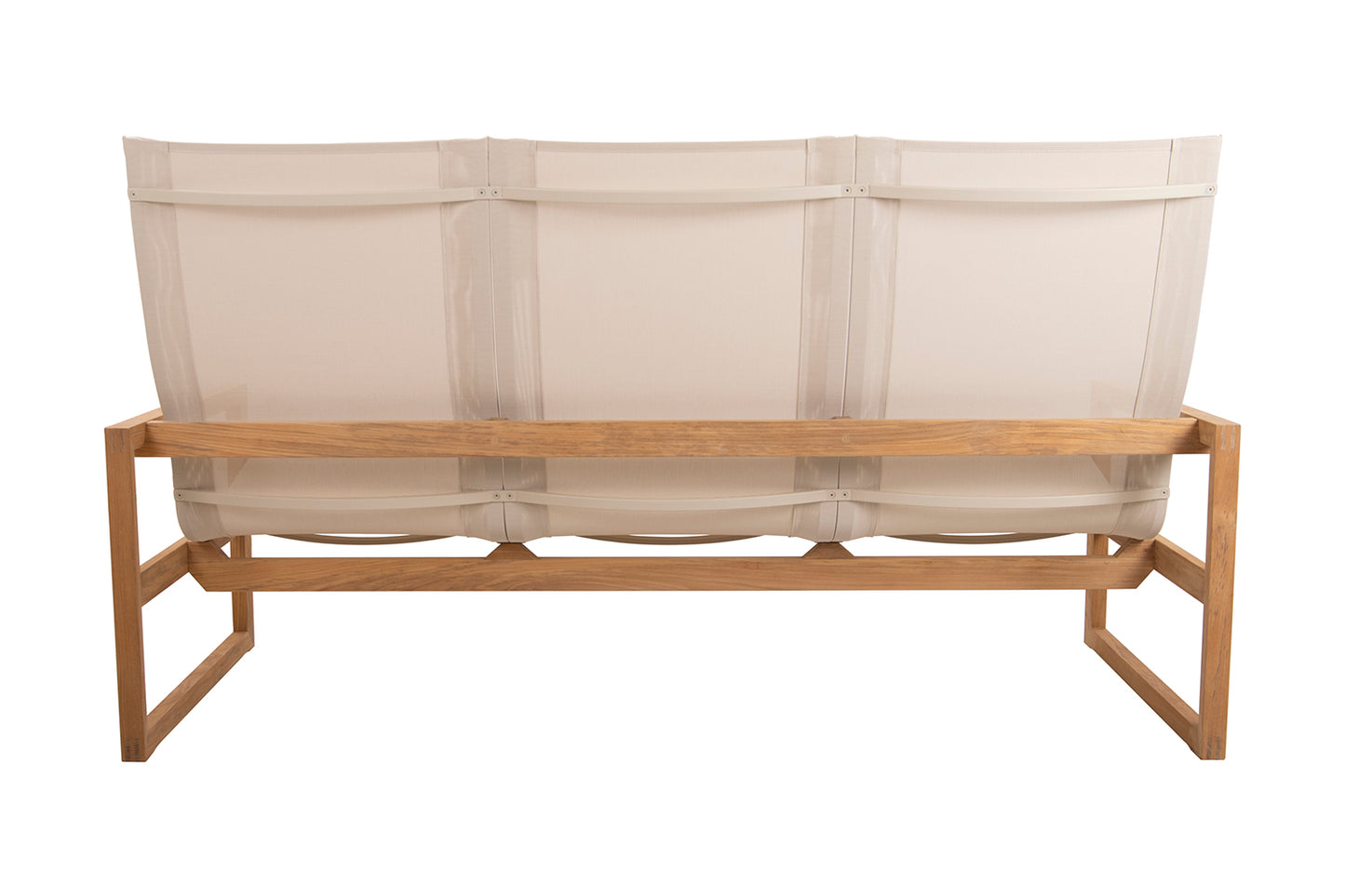 Traditional Teak Sofia Linen Lounge Sofa 3-seater