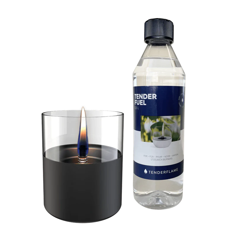 Tenderflame Lilly 10 Schwarz + 0,5L Tenderfuel Geschenkset
