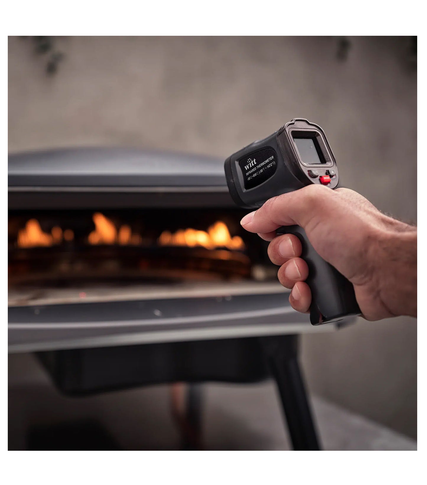 Weiße Pizza Infrarot-Temperaturpistole (Meter) Schwarz/Grau