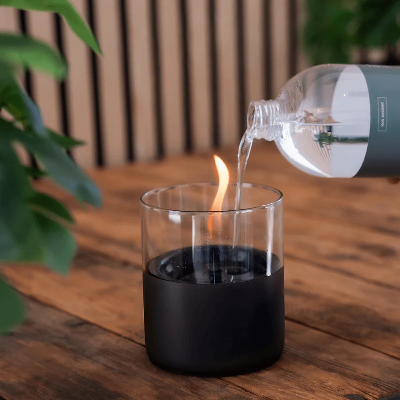 Tenderflame Lilly 10 Schwarz + 0,5L Tenderfuel Geschenkset